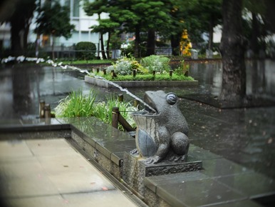 上野公園のカエルの噴水